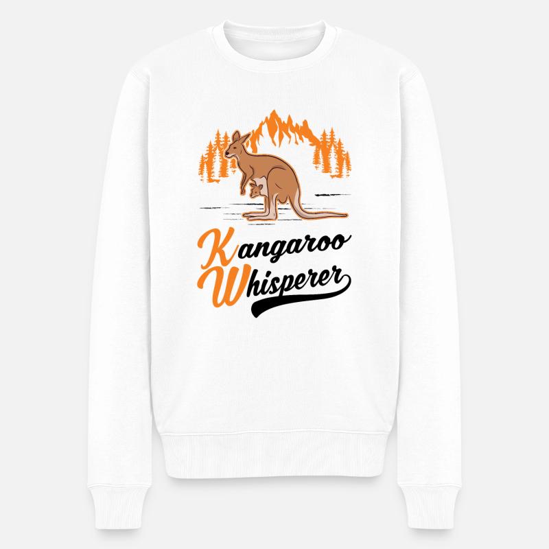 Känguru Flüsterer Australien Kangaroo - Männer Premium Bio Pullover - Weiß