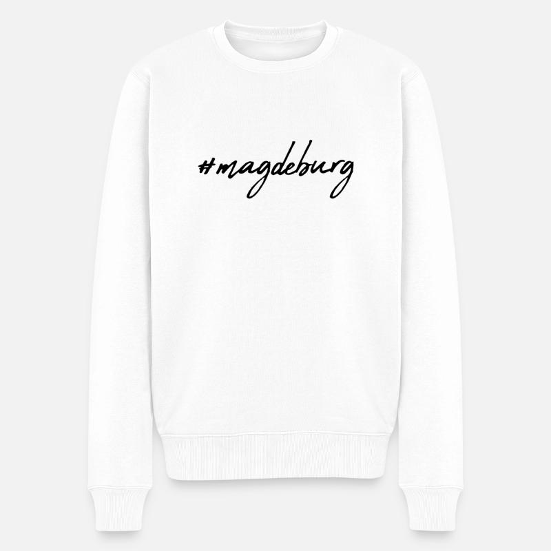 Magdeburg - Männer Premium Bio Pullover - Weiß