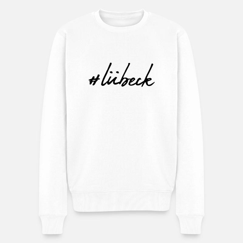 Lübeck - Männer Premium Bio Pullover - Weiß