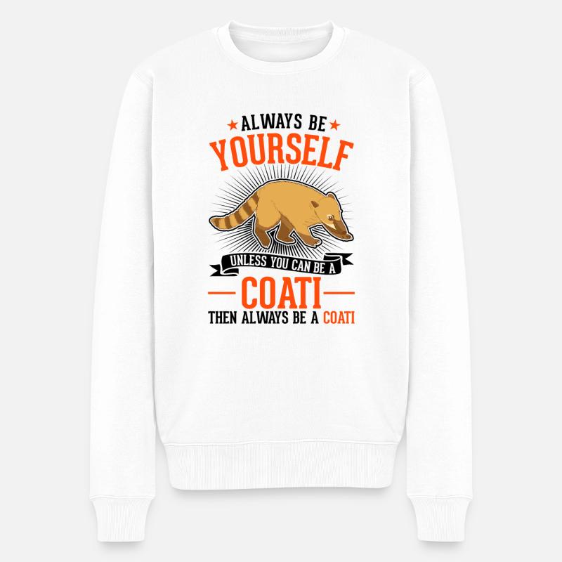 Soyez toujours vous-même Coati Nasenbär - Pull Premium bio Homme - blanc