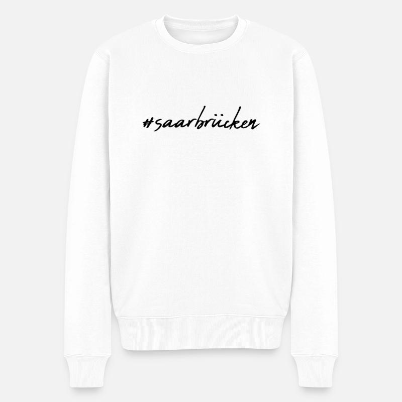 Saarbrücken - Männer Premium Bio Pullover - Weiß