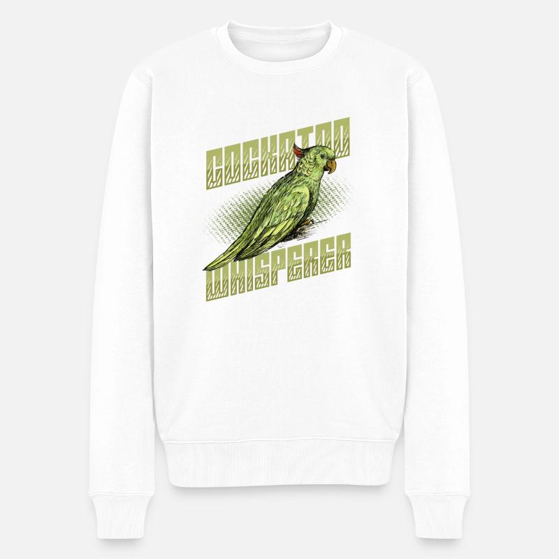 Kakaduflüsterer, Kakadu, Vogel - Männer Premium Bio Pullover - Weiß