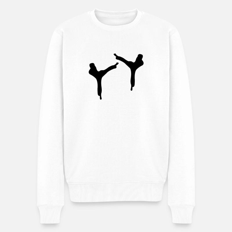 Capoeira - Männer Premium Bio Pullover - Weiß