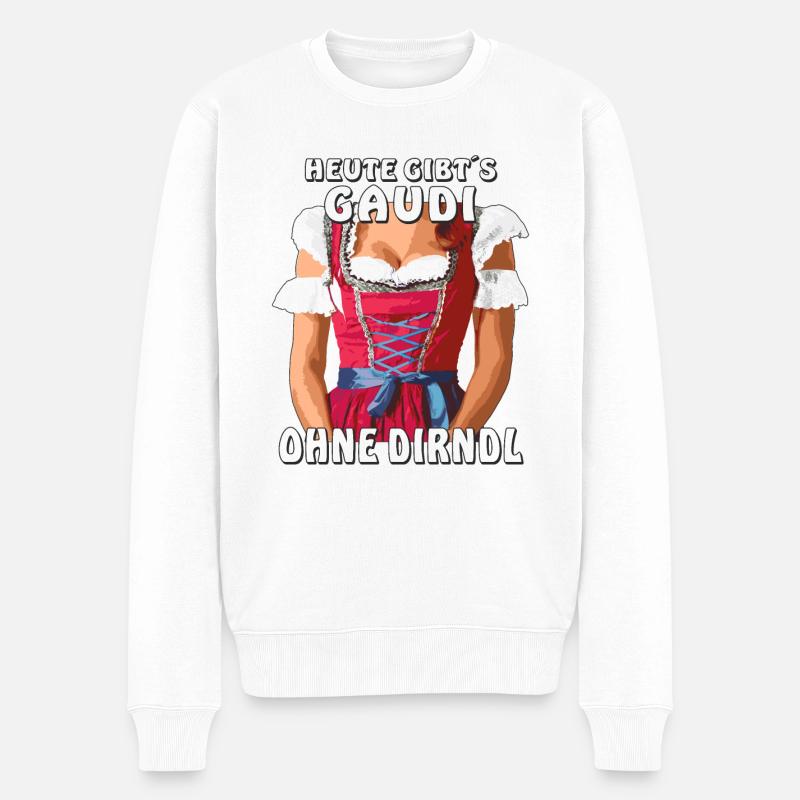 HEUTE GIBT´S GAUDI OHNE DIRNDL - Männer Premium Bio Pullover - Weiß