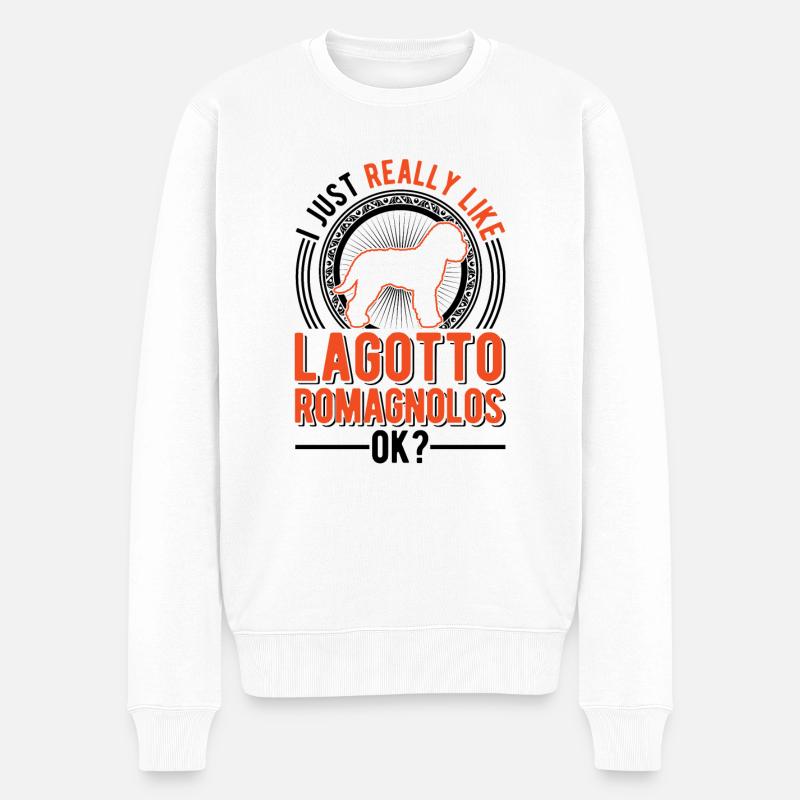 J’aime juste Lagotto Romagnolo - Pull Premium bio Homme - blanc