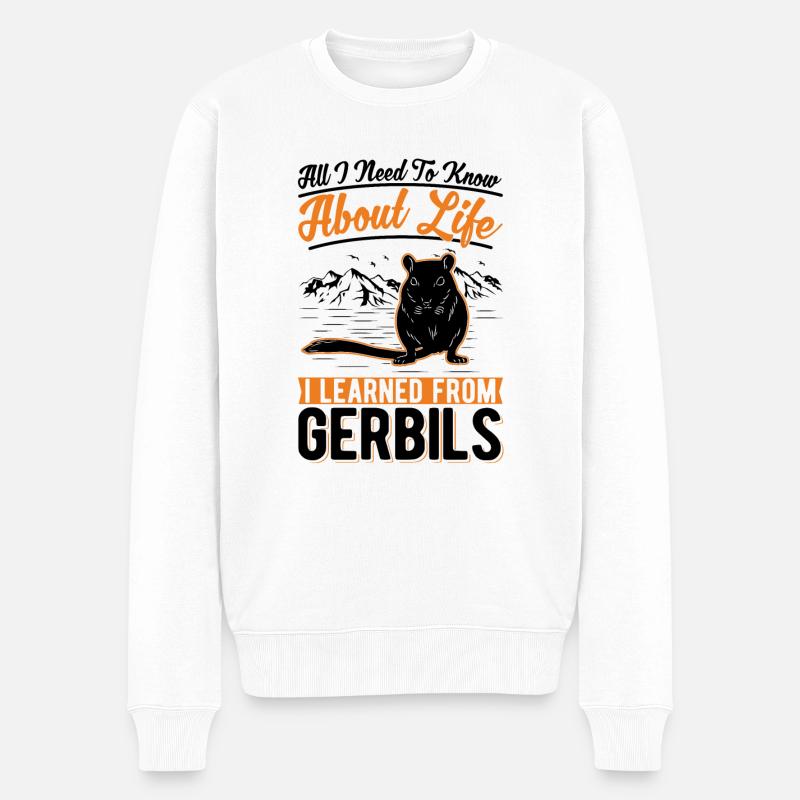 Gerbil Rennratte Rennmaus - Männer Premium Bio Pullover - Weiß