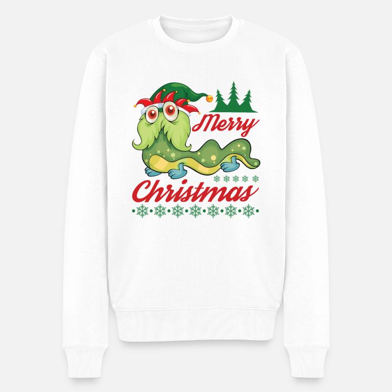 Joyeux Noël et Joyeux Réveillon de Noël - Pull Premium bio Homme - blanc