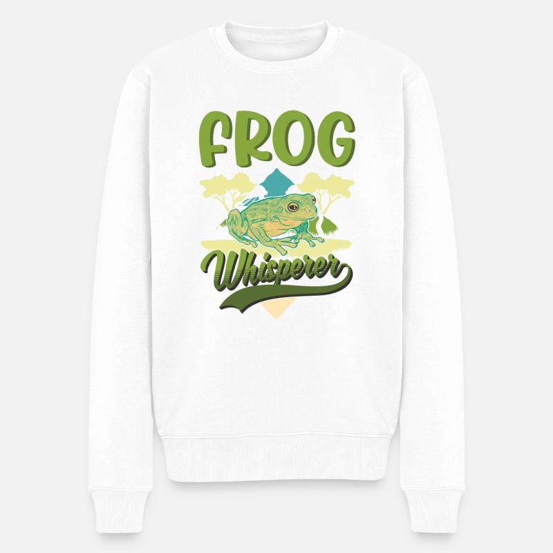 Frog Whisperer Gift Tree Frog - Men's Premium Organic Jumper - white