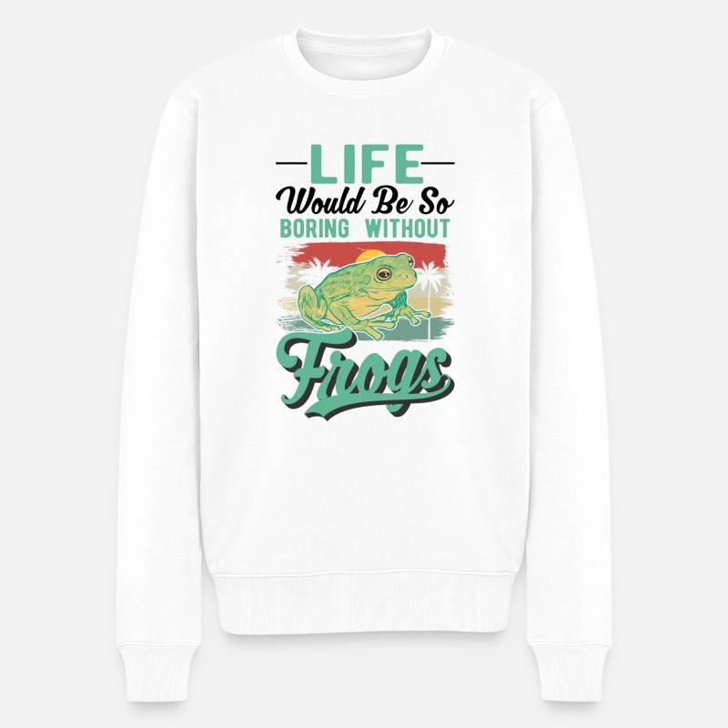 Frosch Geschenk Laubfrosch - Männer Premium Bio Pullover - Weiß