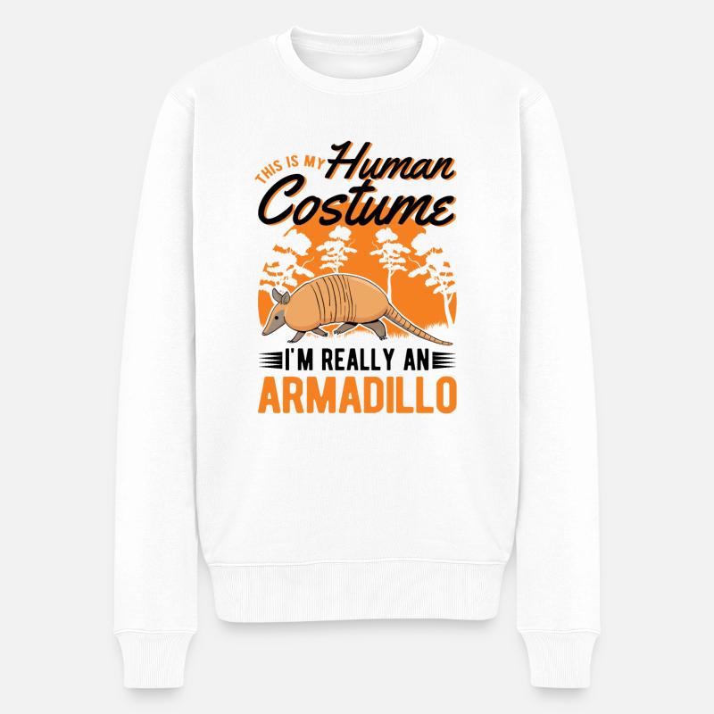 Armadillo Human Costume Gürteltier - Männer Premium Bio Pullover - Weiß