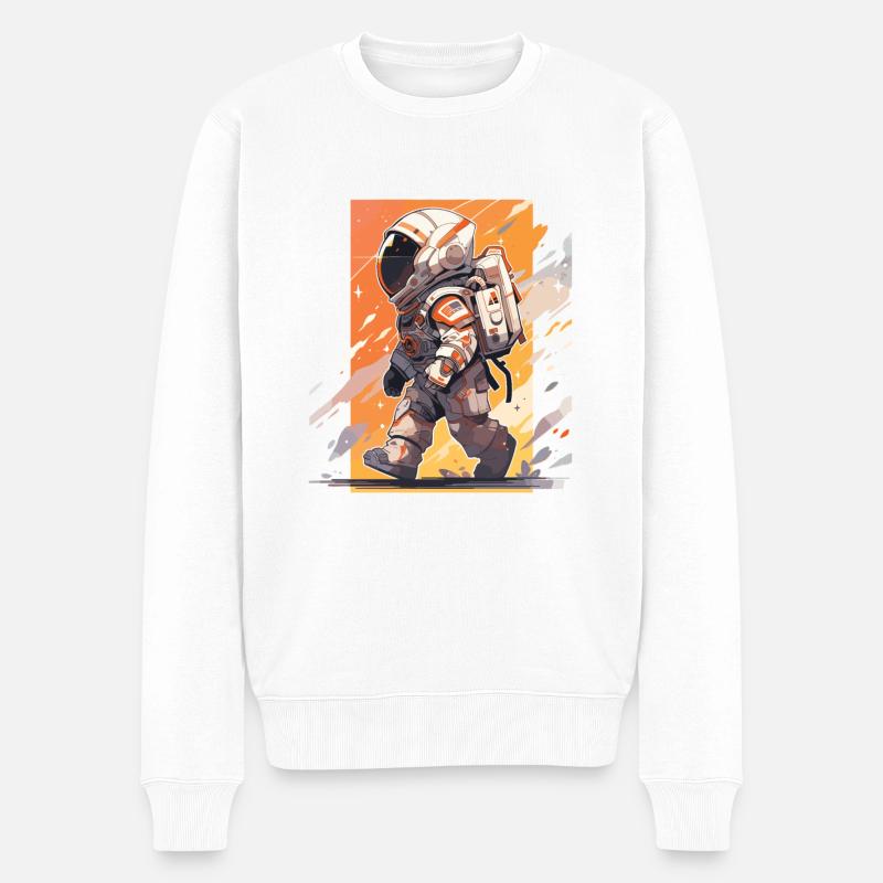 Astronaut Astro Astronauten Weltall Kosmos - Männer Premium Bio Pullover - Weiß