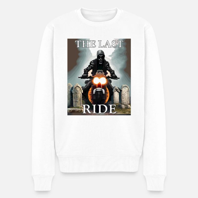 MOTORRAD TOD THE LAST RIDE - Männer Premium Bio Pullover - Weiß