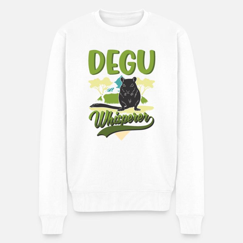Degu Flüsterer Walddegu - Männer Premium Bio Pullover - Weiß