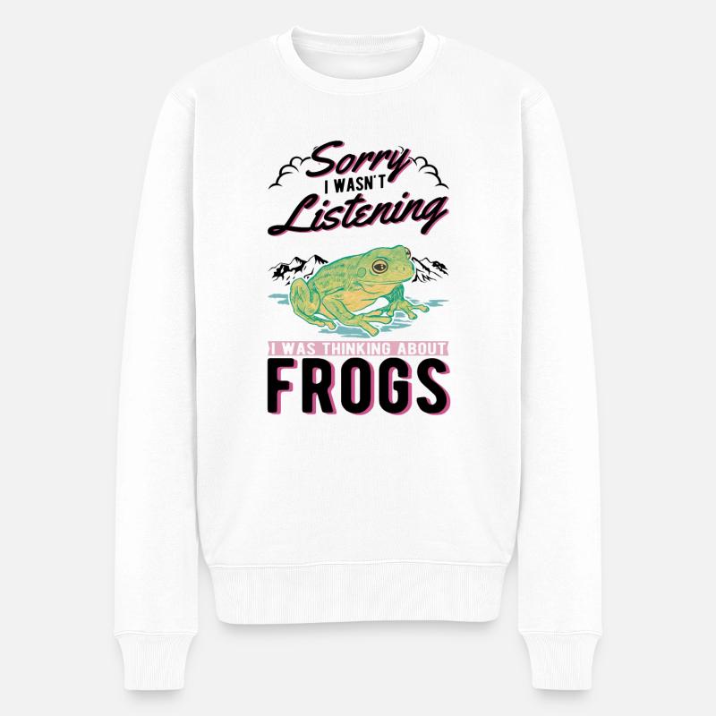 Frosch Geschenk Laubfrosch - Männer Premium Bio Pullover - Weiß
