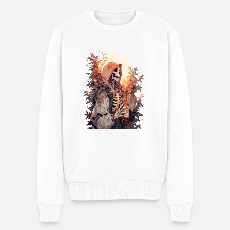 Crâne Crâne Crâne Squelette Os - Pull Premium bio Homme - blanc