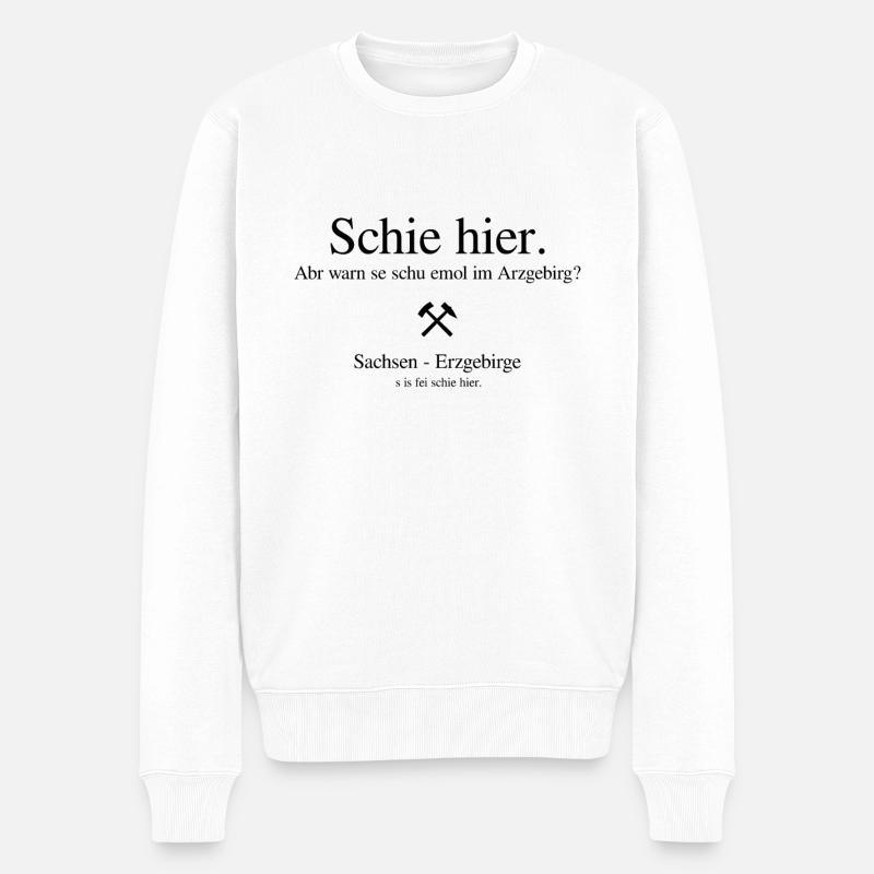 Erzgebirge Schie hier - Männer Premium Bio Pullover - Weiß