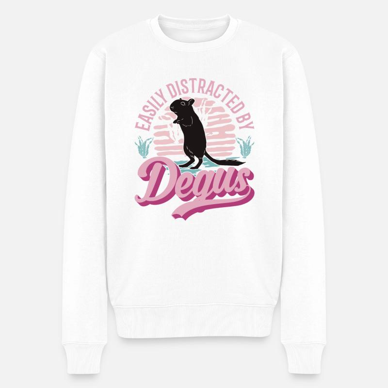 Degu Geschenk Strauchratte Walddegu - Männer Premium Bio Pullover - Weiß