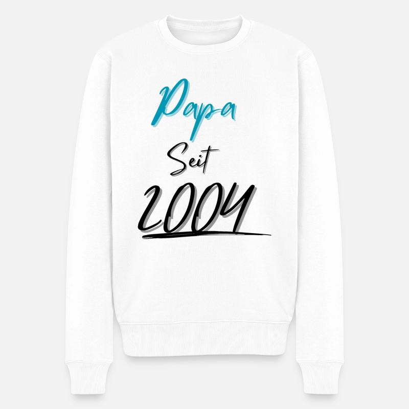 Papa seit 2004 - Männer Premium Bio Pullover - Weiß