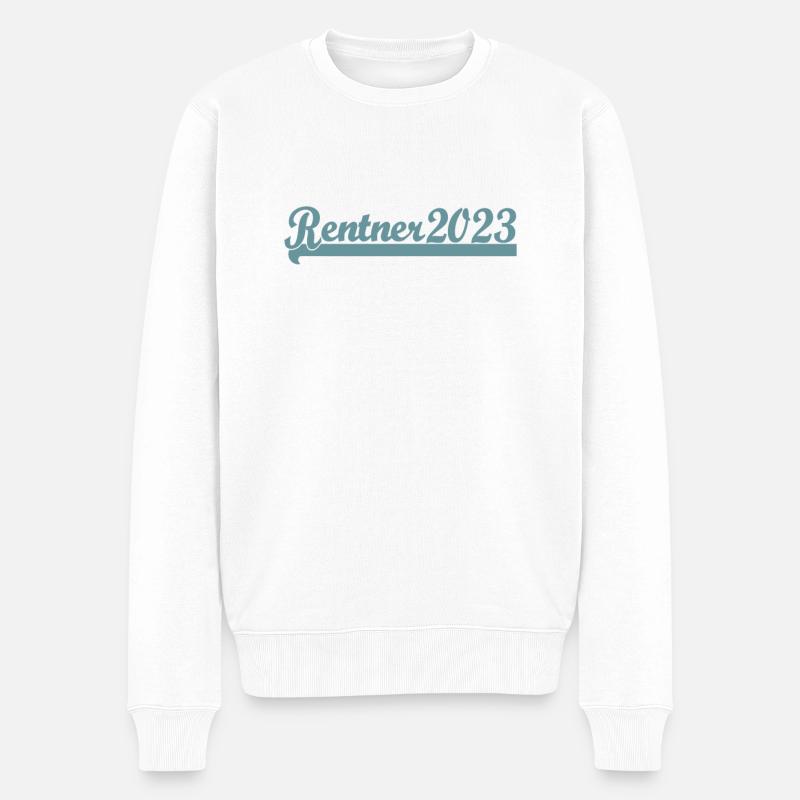 Rente 2023 - Männer Premium Bio Pullover - Weiß