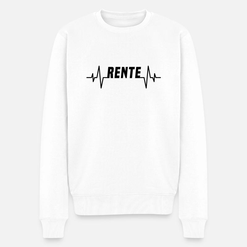Rente Herzschlag - Männer Premium Bio Pullover - Weiß