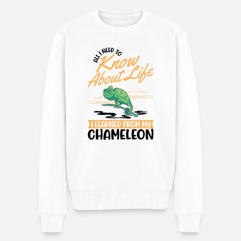 Caméléon Cadeau Caméléon - Pull Premium bio Homme - blanc