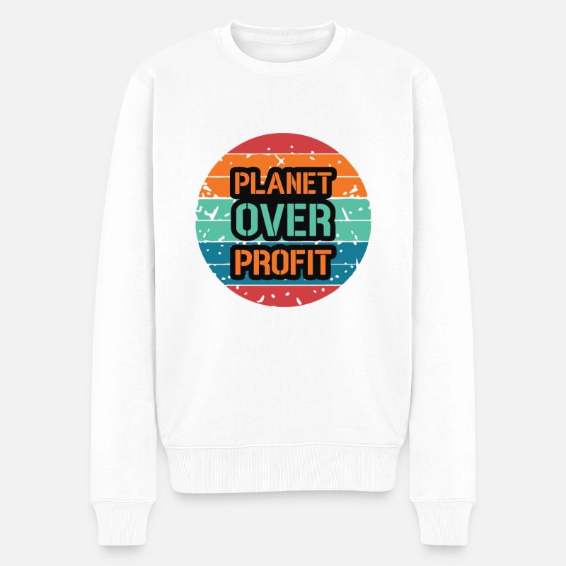 La planète avant le profit - Pull Premium bio Homme - blanc