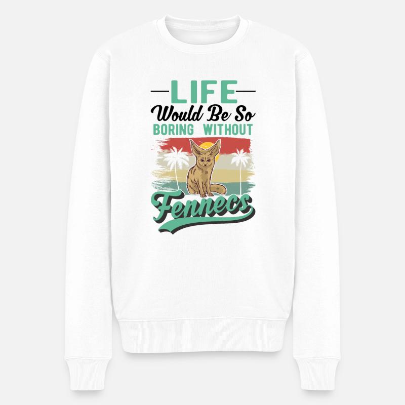 Fennek Geschenk Fennec Wüstenfuchs - Männer Premium Bio Pullover - Weiß