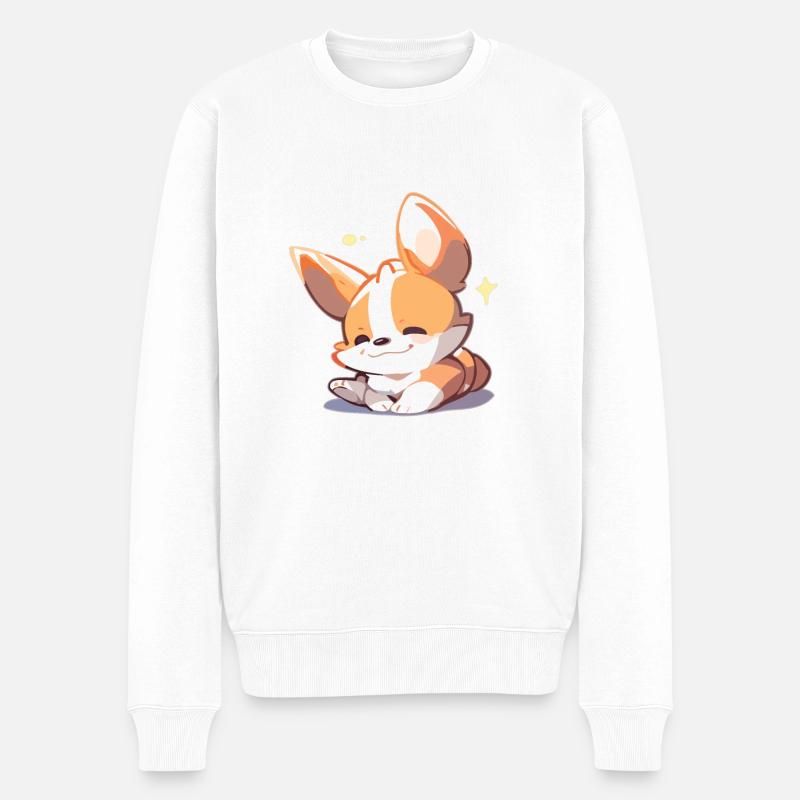 Corgi Hund - Männer Premium Bio Pullover - Weiß