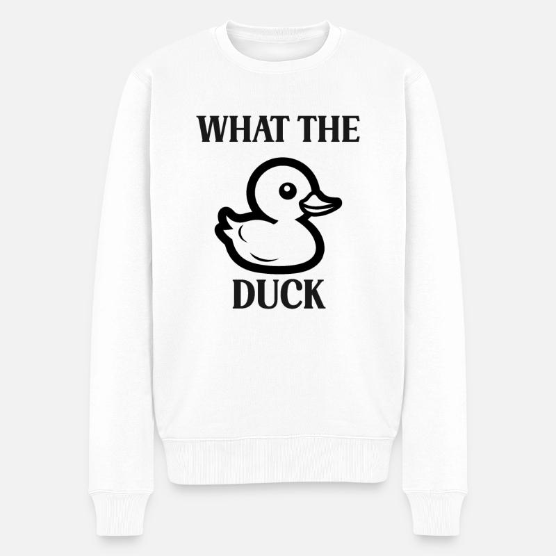 What the duck - Pull Premium bio Homme - blanc