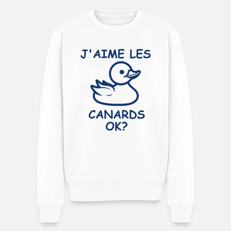 J'aime les canards - Pull Premium bio Homme - blanc