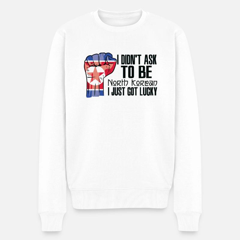 Fierté nord-coréenne Drapeau nord-coréen - Pull Premium bio Homme - blanc