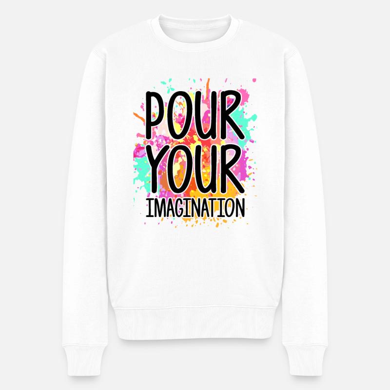 Maler Leinwand Flüssigkeit Malerei Kunst Farbe - Männer Premium Bio Pullover - Weiß