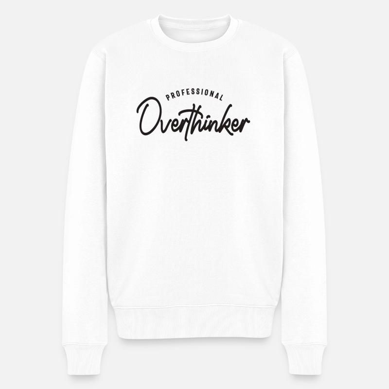 Professioneller Überdenker - Motivierend - Männer Premium Bio Pullover - Weiß