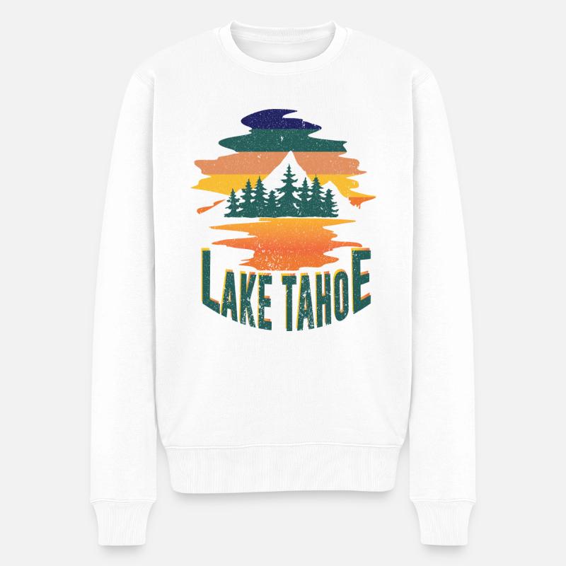 Lake Tahoe - Männer Premium Bio Pullover - Weiß