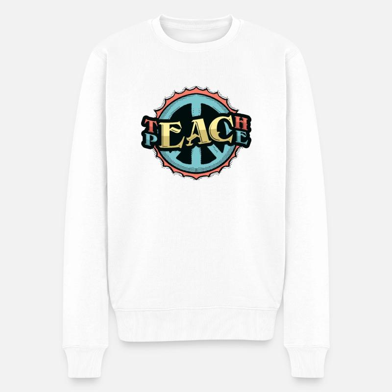 Enseigner la paix - Pull Premium bio Homme - blanc