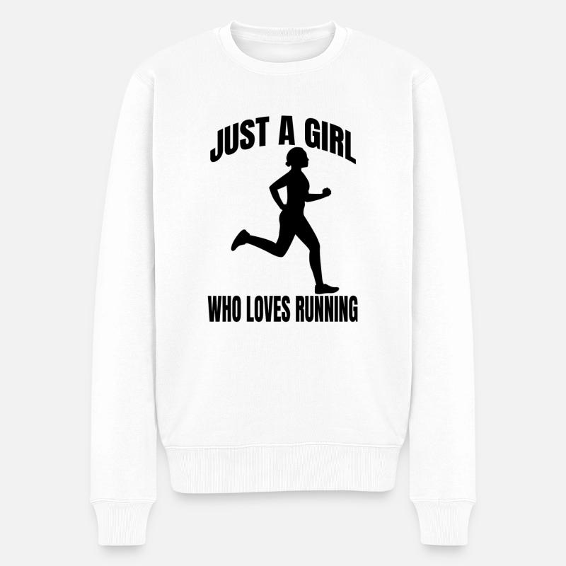 Jogger laufen Cardio Training rennen fit joggen - Männer Premium Bio Pullover - Weiß