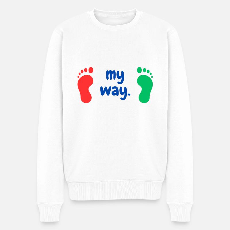 My Way 2 - Männer Premium Bio Pullover - Weiß