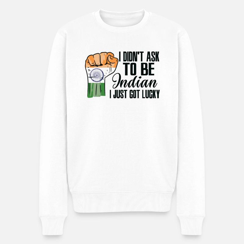 Fierté indienne Drapeau indien cultivé - Pull Premium bio Homme - blanc
