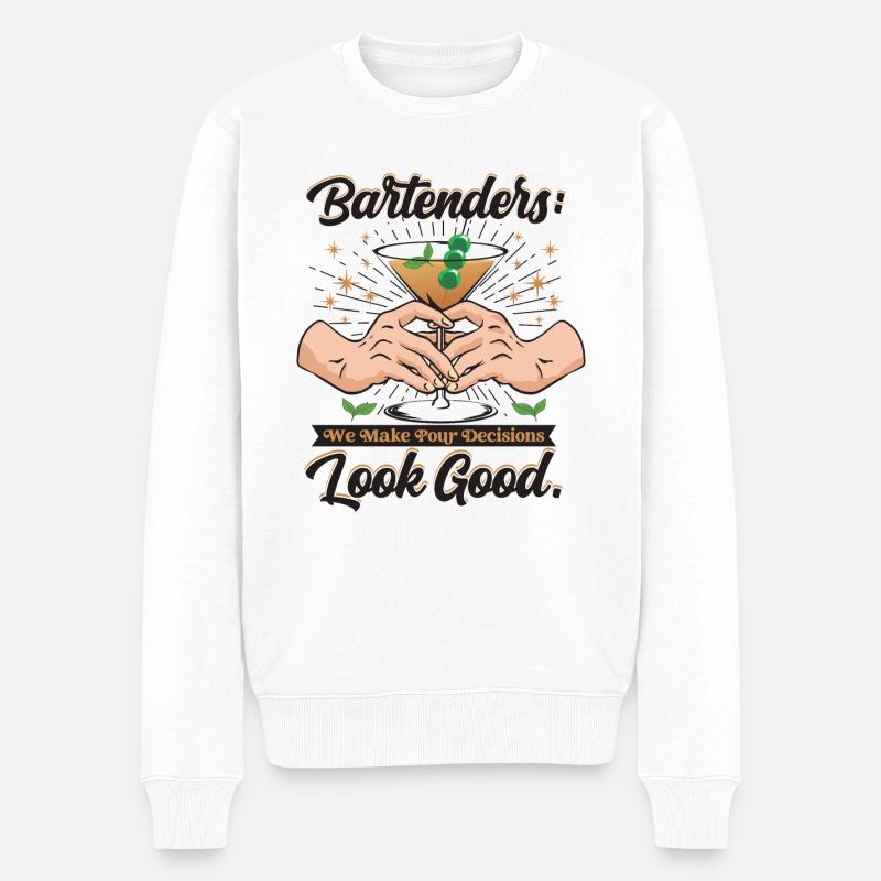 Pour decision - Männer Premium Bio Pullover - Weiß