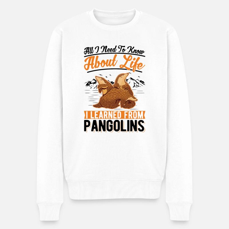 Pangolin Cadeau Pangolin - Pull Premium bio Homme - blanc