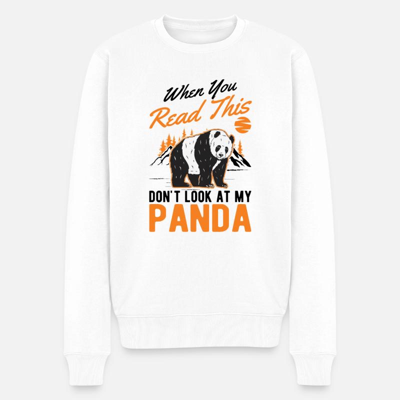 Panda Liebhaber Pandabär Geschenk - Männer Premium Bio Pullover - Weiß