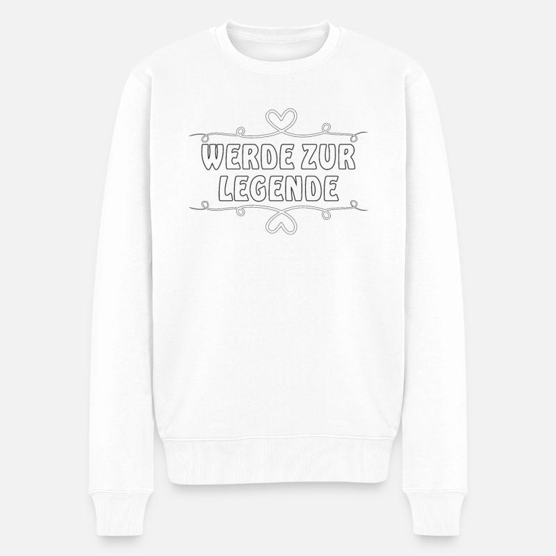 WERDE ZUR LEGENDE - Männer Premium Bio Pullover - Weiß