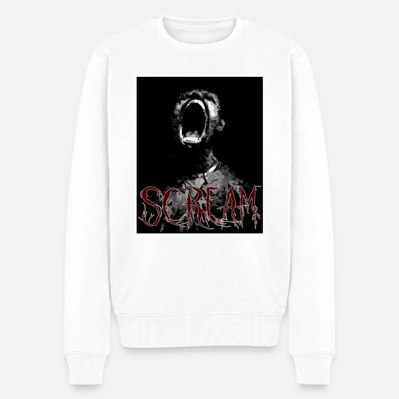 CRIER - Pull Premium bio Homme - blanc