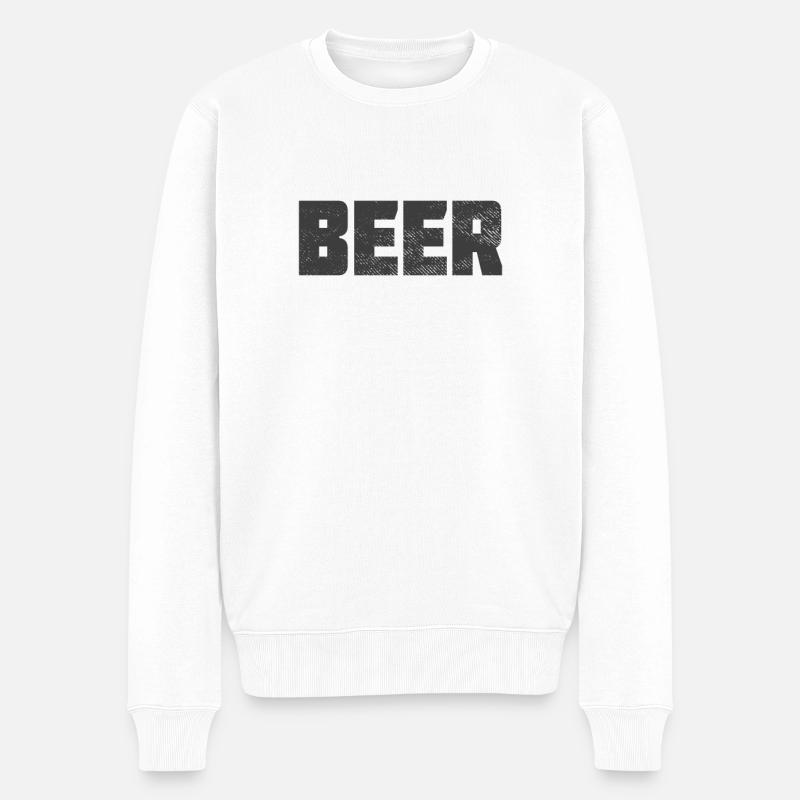 Bier - Männer Premium Bio Pullover - Weiß