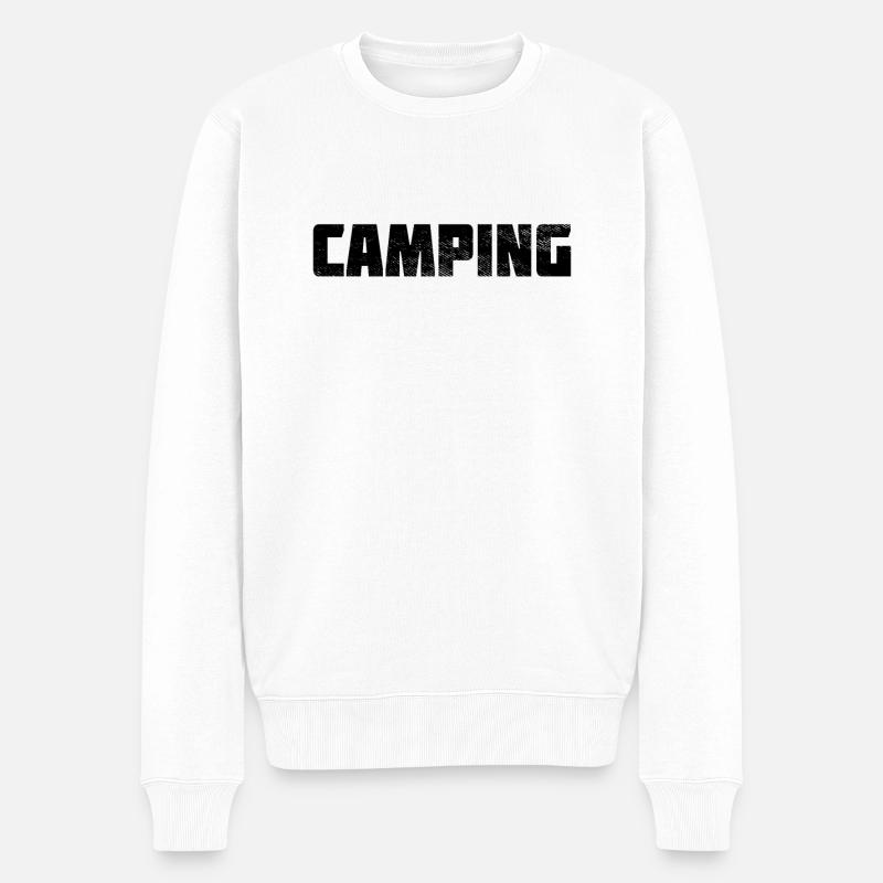 Camping - Männer Premium Bio Pullover - Weiß