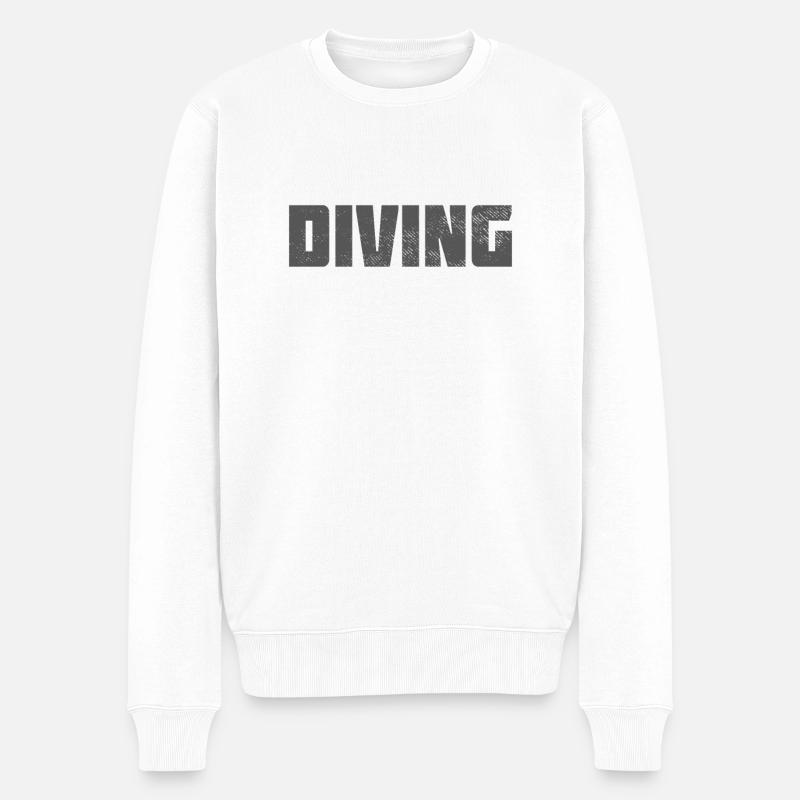 Plonger - Pull Premium bio Homme - blanc