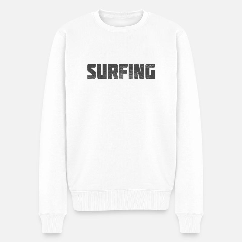 Surfen - Männer Premium Bio Pullover - Weiß