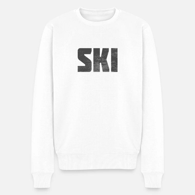 Ski - Männer Premium Bio Pullover - Weiß