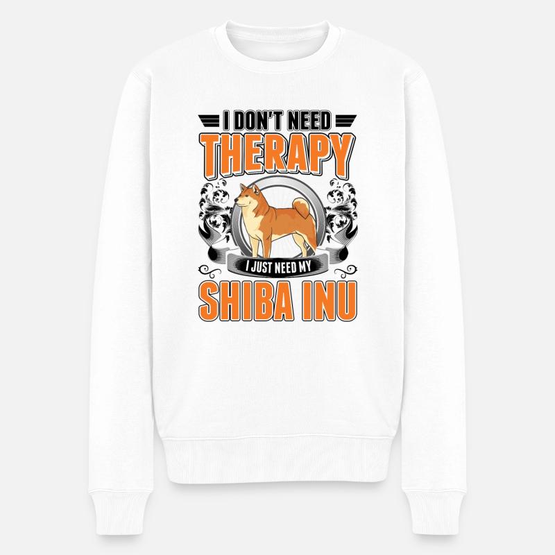 Shiba Inu Therapie - Männer Premium Bio Pullover - Weiß