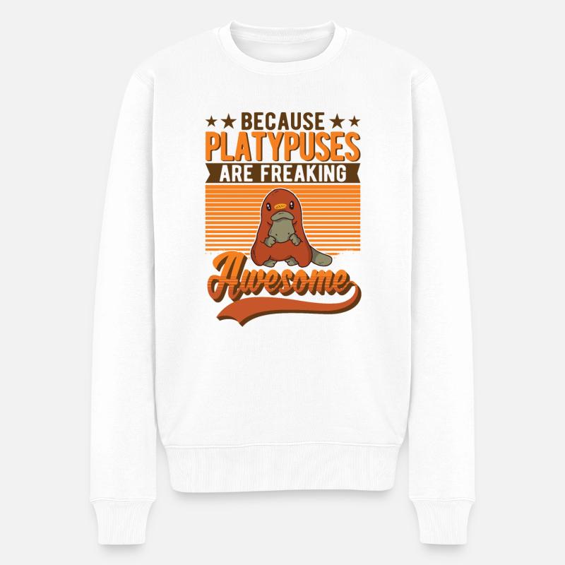 Schnabeltier Geschenk Platypus - Männer Premium Bio Pullover - Weiß